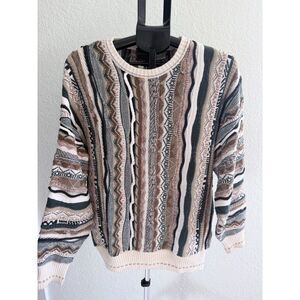 Vintage 90s Florence Tricot Coogi Style 3D Mens Cotton Blend Knit Sweater Large